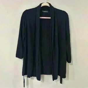 Zara Knit Black Long Sleeve Open Front Back Tie Cardigan Women’s Size Medium